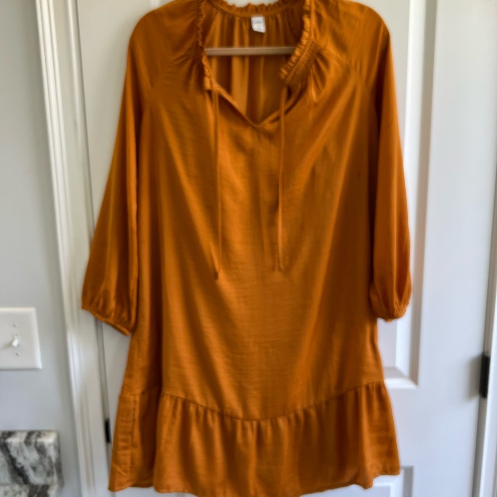 Gold flowy dress